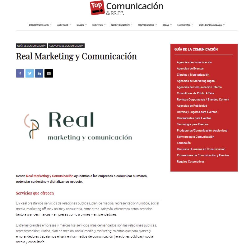 Formato publicitario "ficha anual" en agenda de Agencias de Comunicación