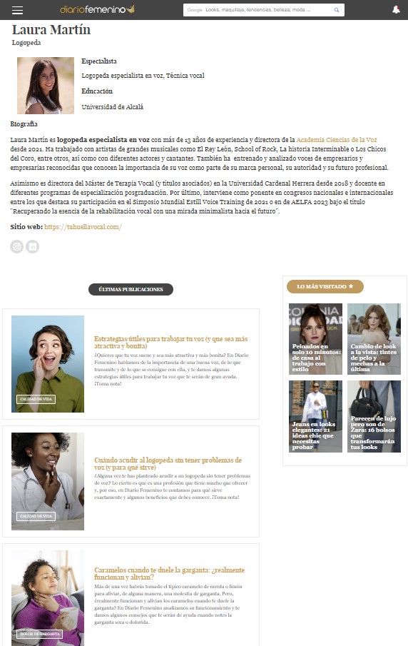 laura martin en diario femenino